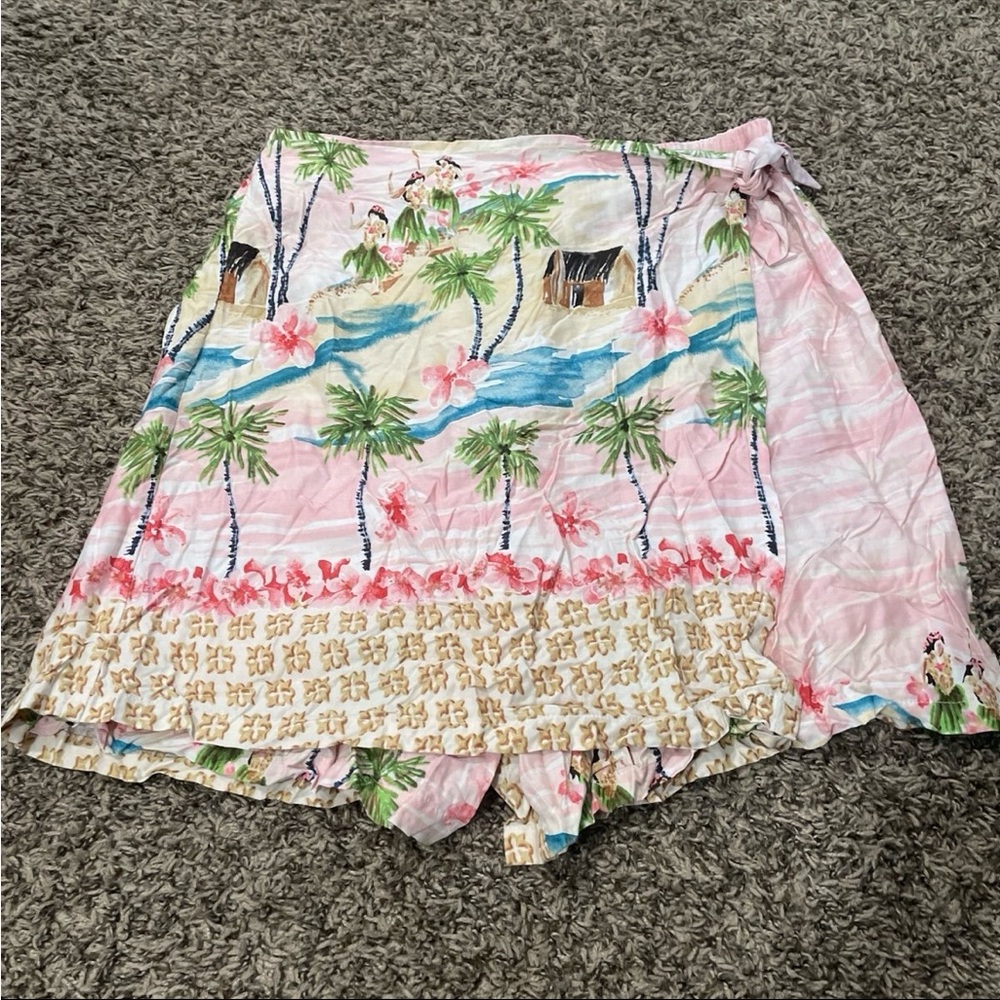 weekend clothesline, vintage Hawaiian print skort XL